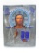 Russian Religious Icon, metal overlay and enamel, 5 3/4