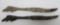 Two 1900 Grand Stove Co letter openers, turkey foot, 8 1/2