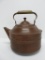 Large copper and brass tea kettle, 12