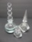 Three modernistic perfume bottles