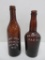 Burlington and Racine Beer Bottles, Amber, Finke-Uhen and Klinkert