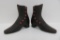 Pair of cast iron high top shoes, 1800's, for for French Stockman child mannequin