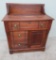 Walnut commode, Eastlake, single door and three drawer