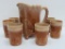 Greentown chocolate slag Lemonade sest, 7 pieces, pitcher and tumblers