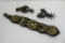 Western spurs and leather harness decoration with brasses