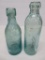 Jos Wolf and Jos Wolf City Bottling Co bottles, Milwaukee, aqua, Hutch and Blob