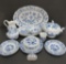 13 pieces of Meissen Blue Onion, cross sword mark