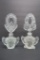 Two vintage perfume bottles, press glass, 7 3/4