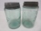 Two Mason pint jars, Ball Mason and Mason's 1858