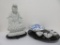 Oriental lot with statue and