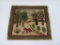 Farmstead hook rug wall hanging, 17 1/2