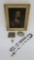 Religious Icon, painted on metal, brass and rosary