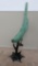 Large metal Parrot on perch, 53 1/2