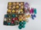 Large lot of vintage Christmas ornaments, some shiny brights, about 50 pieces