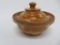 Early redware covered dish with spatterware glaze, 6