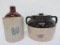 1 gallon Western jug and 4 Crown bean pot