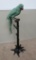 Large Metal Parrot figure on perch, 51