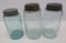 Three styles of Ball Mason Jars, quart