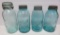 Three 1/2 gallon Ball Jars and Clark Peerless