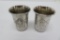 Two hallmarked shot glasses, etched, 2