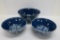 Three Herman Nils Kahler Denmark bowls, Mid Century Danish Pottery, daisy pattern