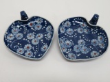 Two handled nappy dishes, Herman Nils Kahler Danish Modern Pottery, Denmark, Marguerit daisy pattern