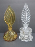 Two glass perfume bottles, 7 1/2