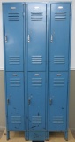 Penco Vintage Metal lockers, blue, six locker doors