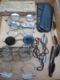Assorted lot of vintage and antique glasses, about 16 pairs