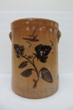 4 gallon Crock, floral decorated, attributed to Whitewater pottery