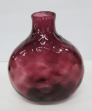 Amethyst colored open pontil flask, 5 3/4