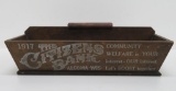 Citizens Bank, Algoma Wis, silverware carrier, wood, 12