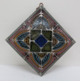 Lovely leaded and stain glass panel, 12