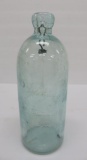 Large Fred Niebuhr Hutchinson bottle, Hurley Wis, aqua, 9 1/2