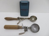 Vintage Ice Cream parlor items, Gilchrist and Ru Max scoops, Hawthorne Mellody popsicle break