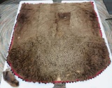 Vintage 5' buffalo hide blanket, and small pelt
