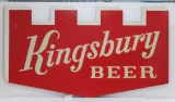 Large wooden Kingsbury beer sign, 5' x 34