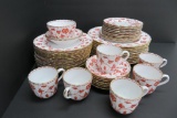 Spode red Colonel China, 395839, dinnerware set service for six with extras