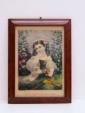 J Gemmeli colored lithograph, period frame, 12