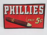 Phillies 5 cent cigar metal sign, 17