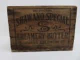 Wooden Creamery Butter Box, Shawano Wis