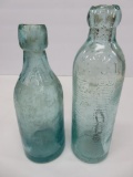 Jos Wolf and Jos Wolf City Bottling Co bottles, Milwaukee, aqua, Hutch and Blob