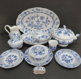 13 pieces of Meissen Blue Onion, cross sword mark