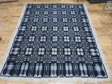 Blue Geometric coverlet, lovely textile, 80