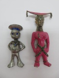Two large figural pins, 3 1/2