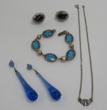 Costume Jewelry lot, necklace, earrings and bracelot