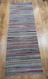 Multi color rag rug, 3' x 8'