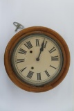 Oak Wall clock, c 1900, with key