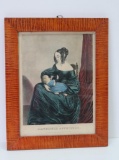 Maternal Affection colored lithograph, period frame, 13