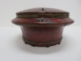 Unusual wooden storage box, 13